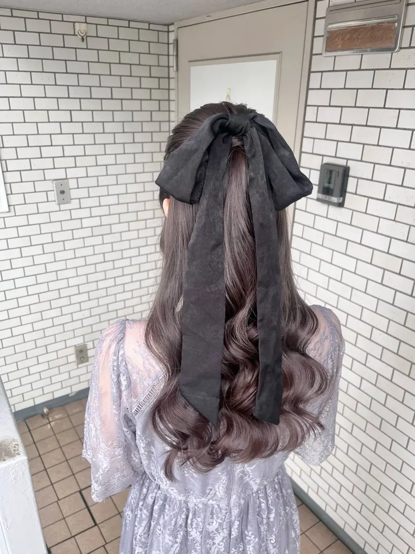 ロング ヘアアレンジ ハーフアップ ヘアセット 参列♡デートゆるふわ ヘアメイク🎀みゆうのヘアスタイル