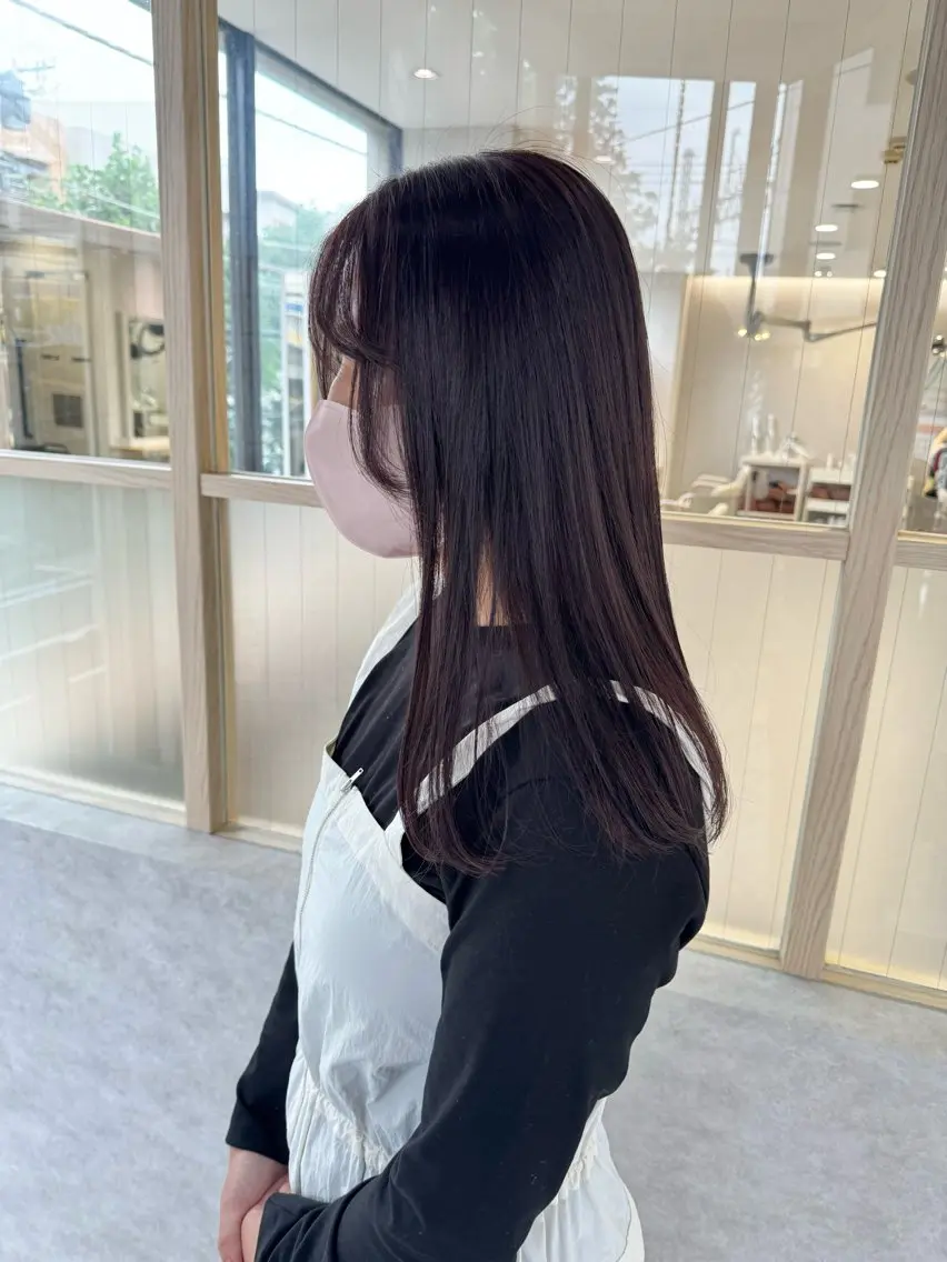 セミロング ピンクラベンダー hamashima mireiのヘアスタイル