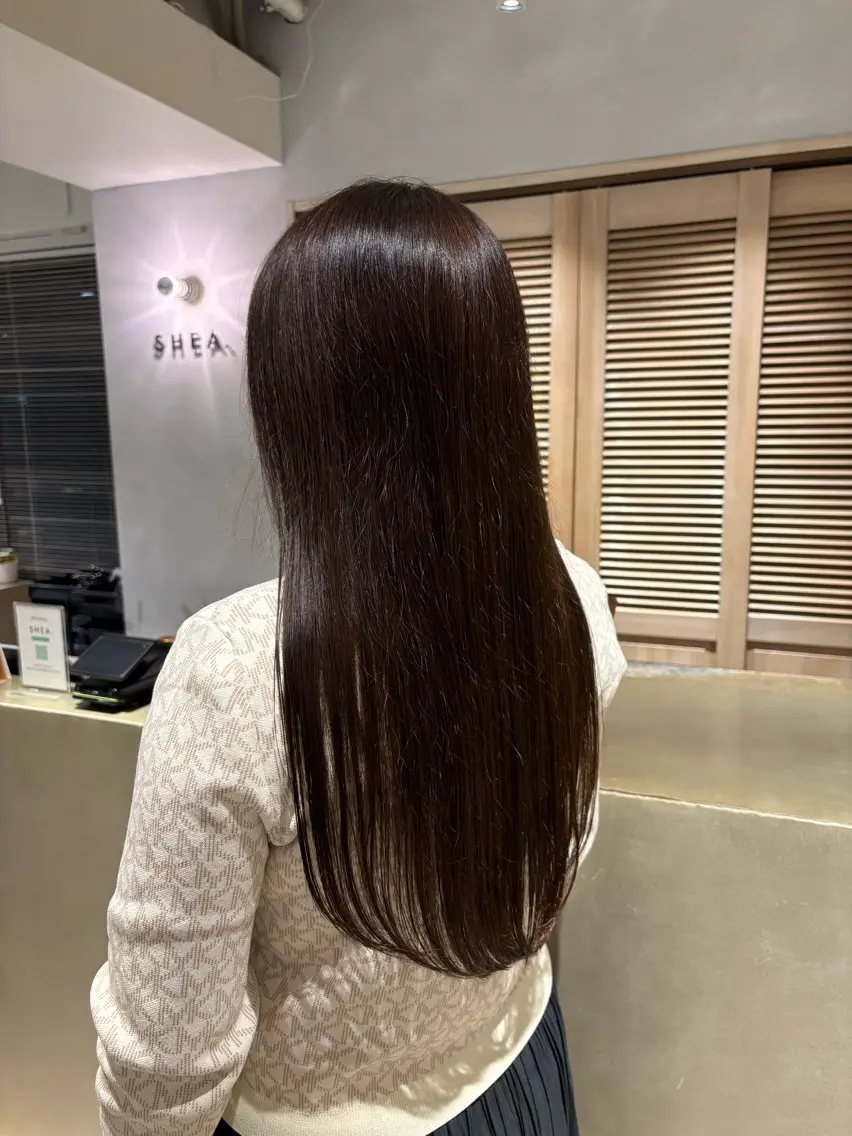 ロング パーマ 縮毛矯正 SHEA /縮毛矯正 イソダハルカのヘアスタイル