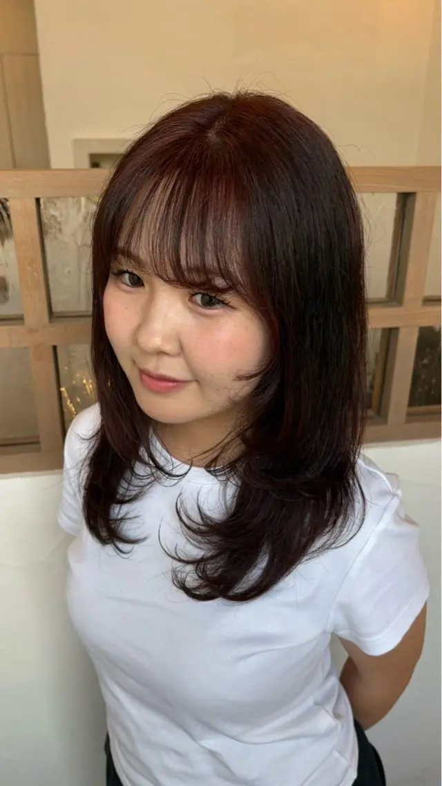 セミロング カラー ヘアカラー 松波 茉央のヘアスタイル