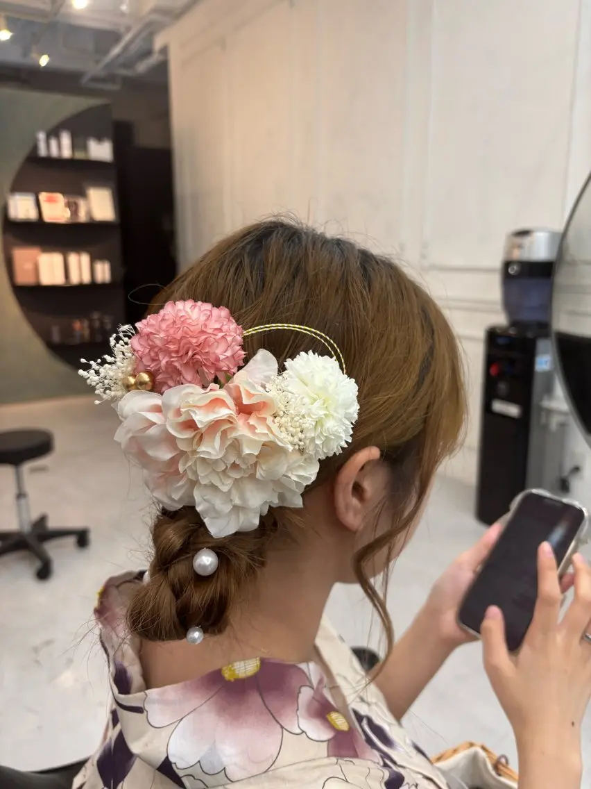 ロング ヘアアレンジ ヘアセット MaisonHALU さくらのヘアスタイル