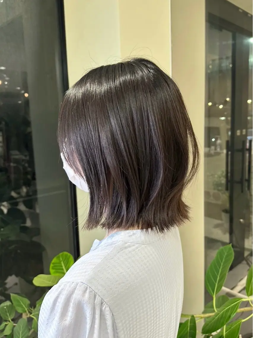 ショート カラー イルミナカラー ボブ くびれヘア 髪質改善 トリートメント カット ヘアカラー 透明感カラー🌿 グレージュ🐺陽介のヘアスタイル