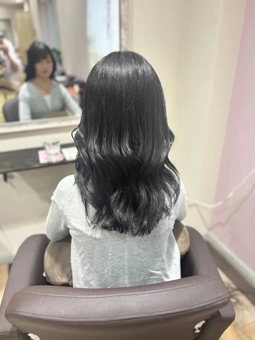 セミロング カラー 大人韓国レイヤー🫧 暖色カラー/はるのヘアスタイル