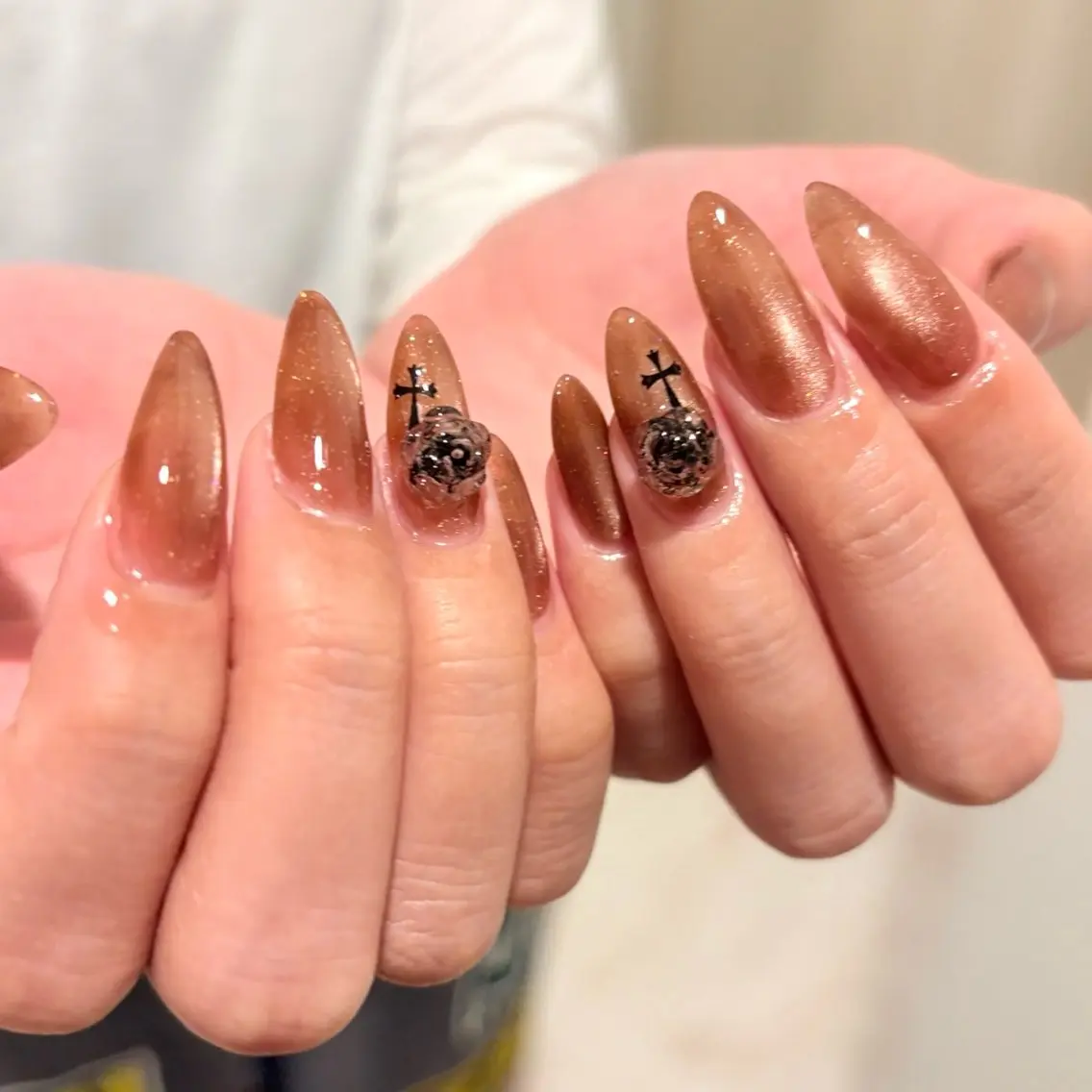 ネイル アートネイル チークネイル クリアネイル 長さ出し マグネットネイル ハンドネイル lulularico Yuのネイルデザイン