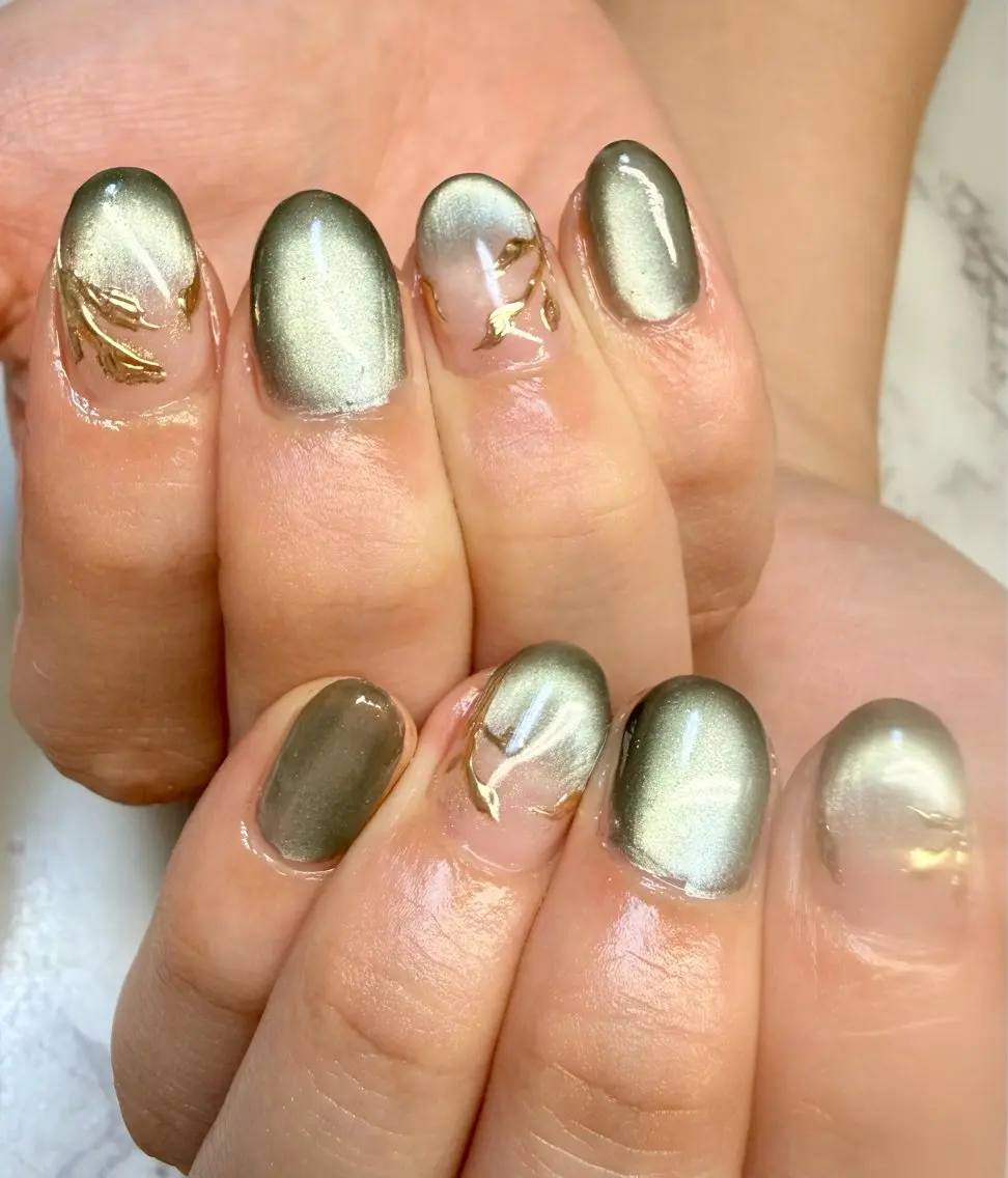 ネイル アートネイル チークネイル フラッシュネイル フラッシュマグ フレンチネイル Mai’s nailのネイルデザイン