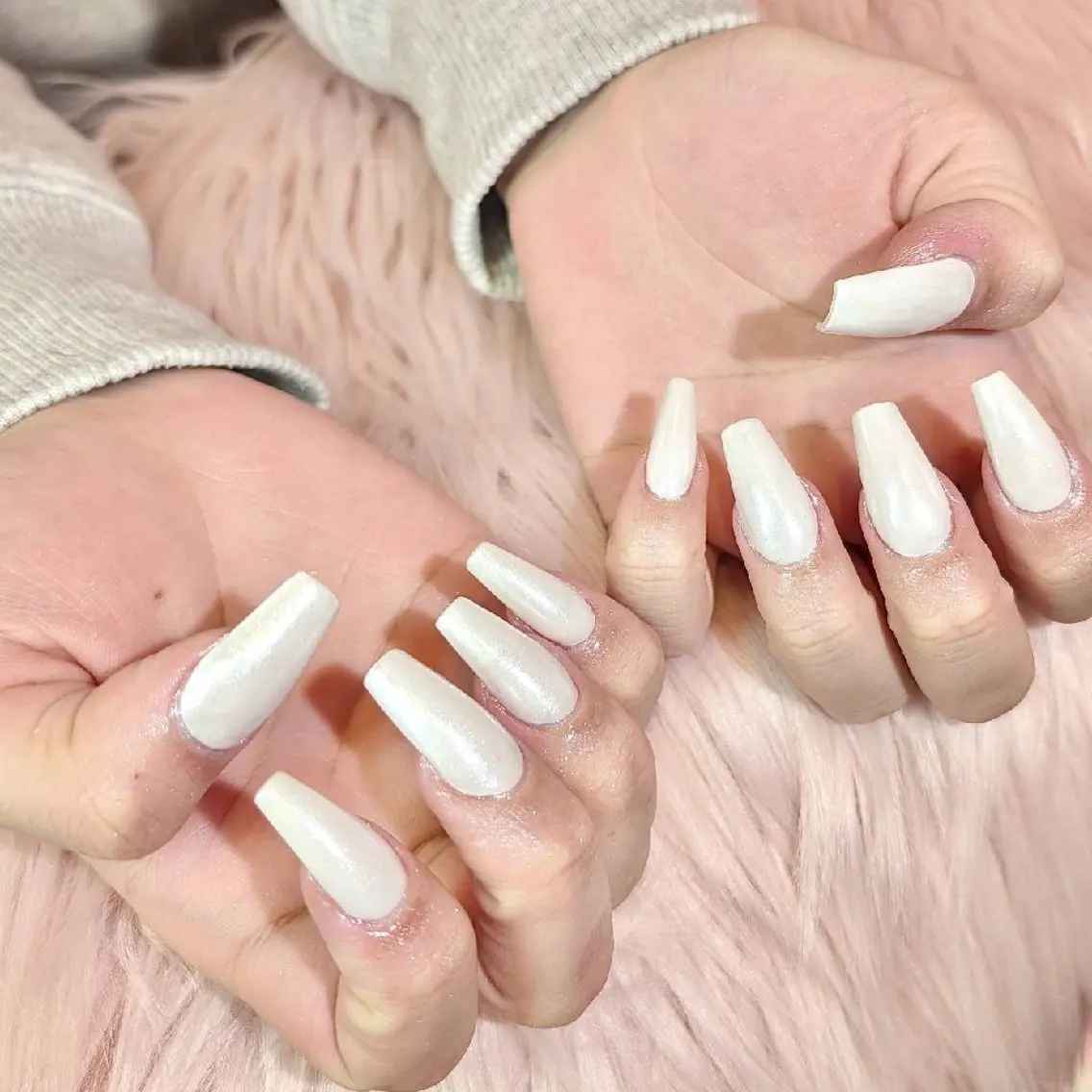 ネイル オーロラネイル 長さ出し ハンドネイル Alissa Nailのネイルデザイン