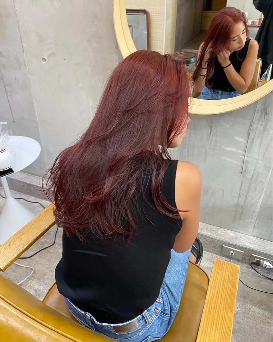 ロング 顔周りカット ヘアカラー 🤎𝐌𝐚𝐨⌇ お悩み解決美容師🤎のヘアスタイル