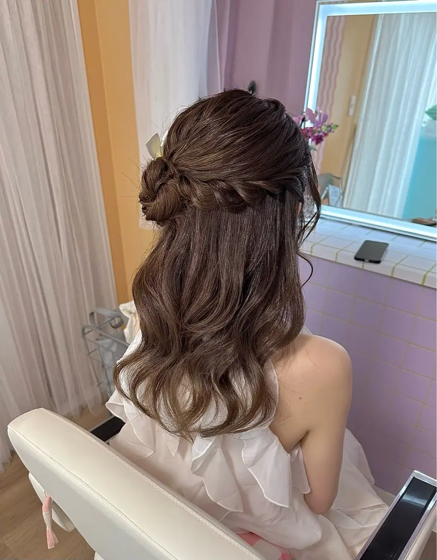 ロング ヘアアレンジ ヘアセット 杏寿 ヘアセットサロンのヘアスタイル