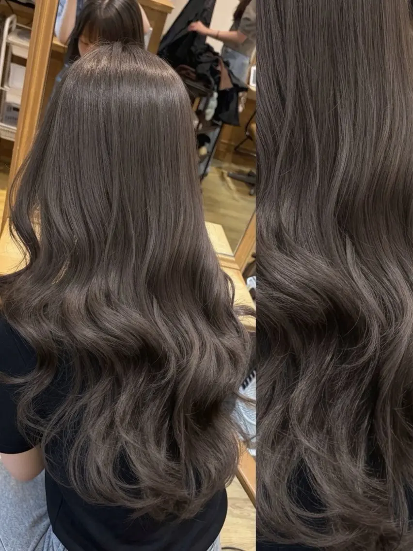 ロング カラー ヘアカラー トリートメント 👑髪質改善Wカラー 👑アユカのヘアスタイル