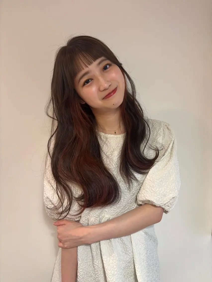 ロング ヘアカラー トリートメント eMu透明感カラー ちゅる髪yuki✩のヘアスタイル