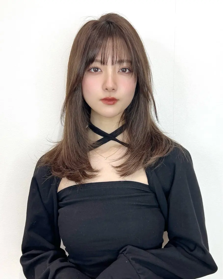 セミロング カラー ヘアアレンジ 顔まわりレイヤー 顔周りカット 韓国風ヘア レイヤーカット カット ヘアカラー トリートメント 顔まわり職人🇰🇷 韓国ヘア/KAITOのヘアスタイル
