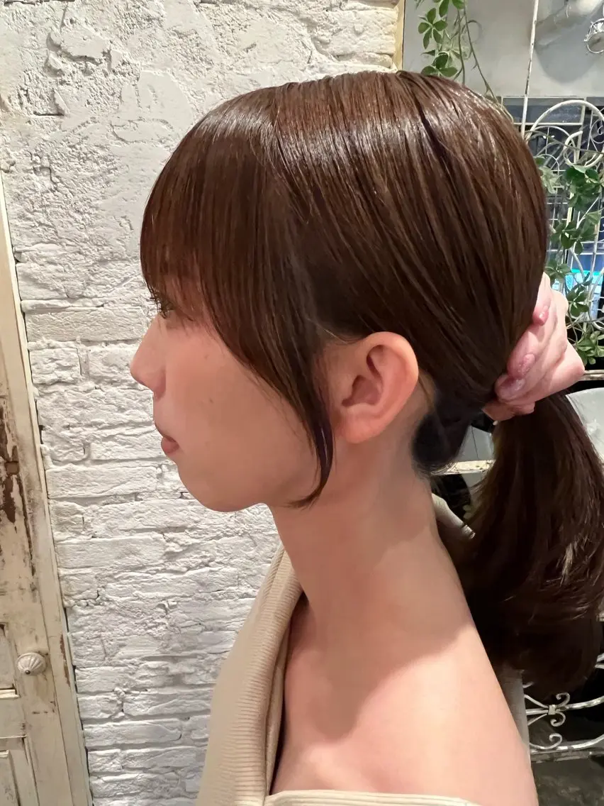 ミディアム 顔周りカット 稲吉 優奈のヘアスタイル
