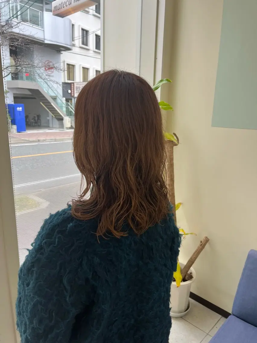ミディアム パーマ ミディアムパーマ デジタルパーマ カット ヘアカラー トリートメント 林 真之介のヘアスタイル