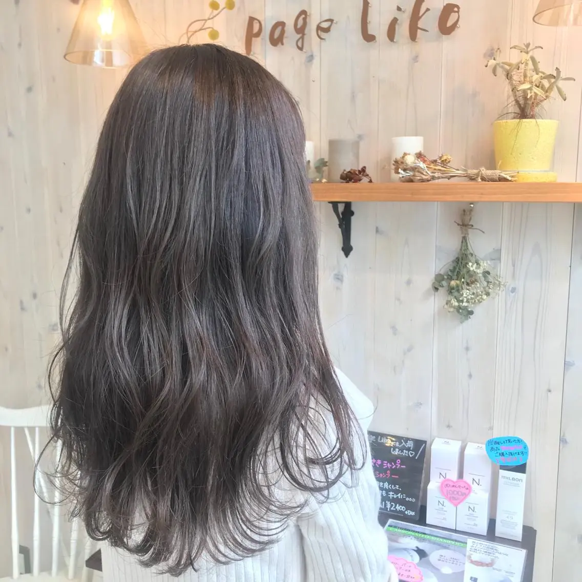 ロング カラー グレージュ パープルカラー パープルグレージュ 透明感カラー/ 寺田千雅子のヘアスタイル