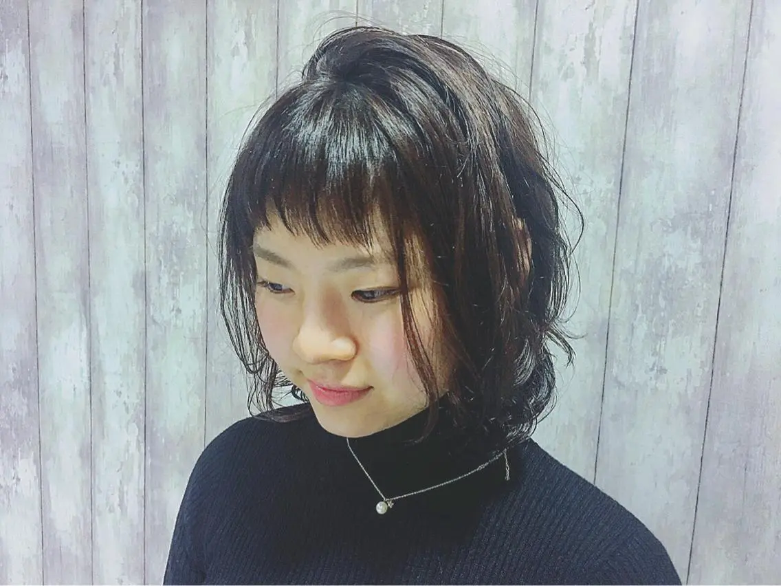 ショート ミディアム セミロング カラー パーマ イルミナカラー boutique misakiのヘアスタイル