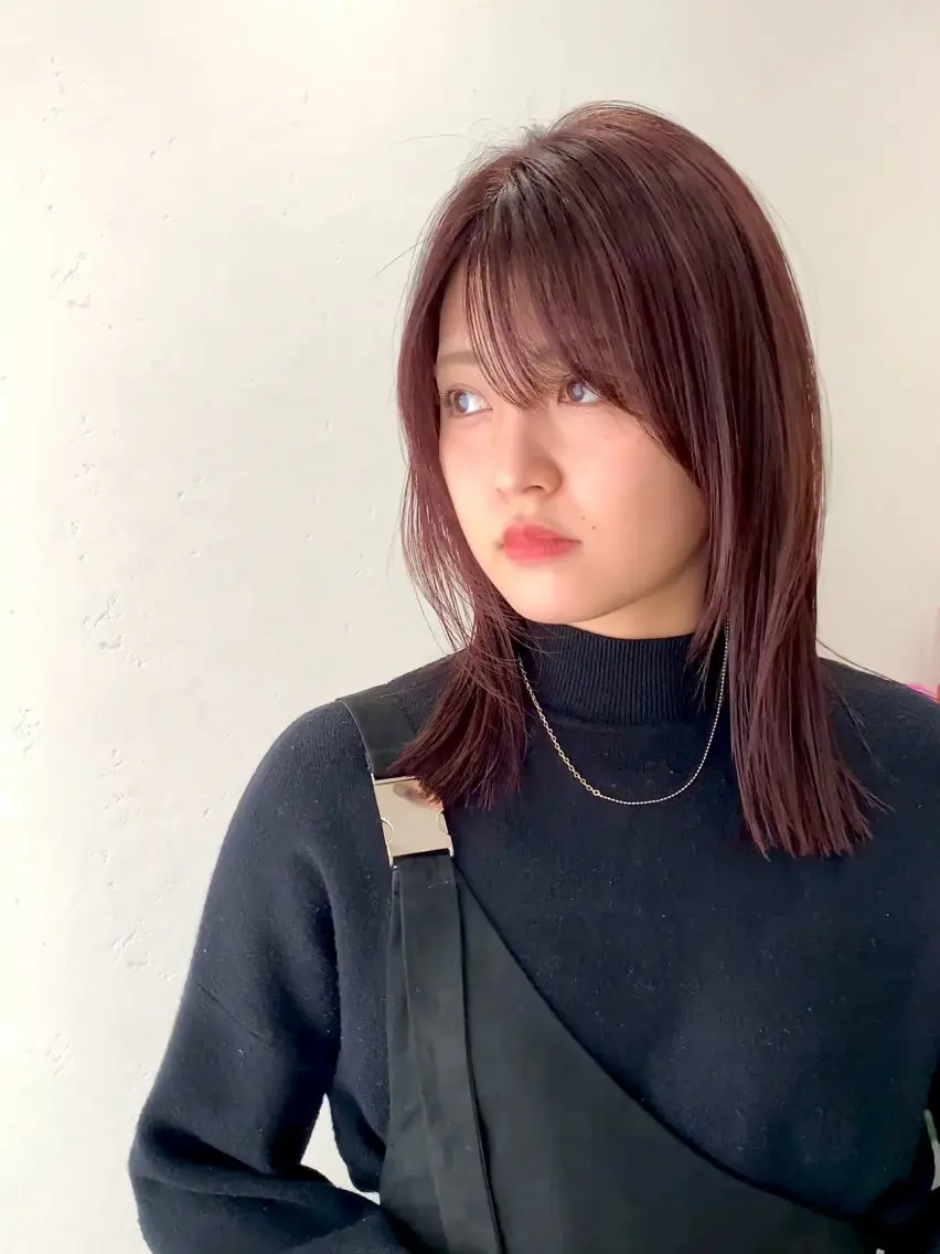 ミディアム カラー カット ヘアカラー ✨コテ巻き風パーマ ✨川合佑哉のヘアスタイル