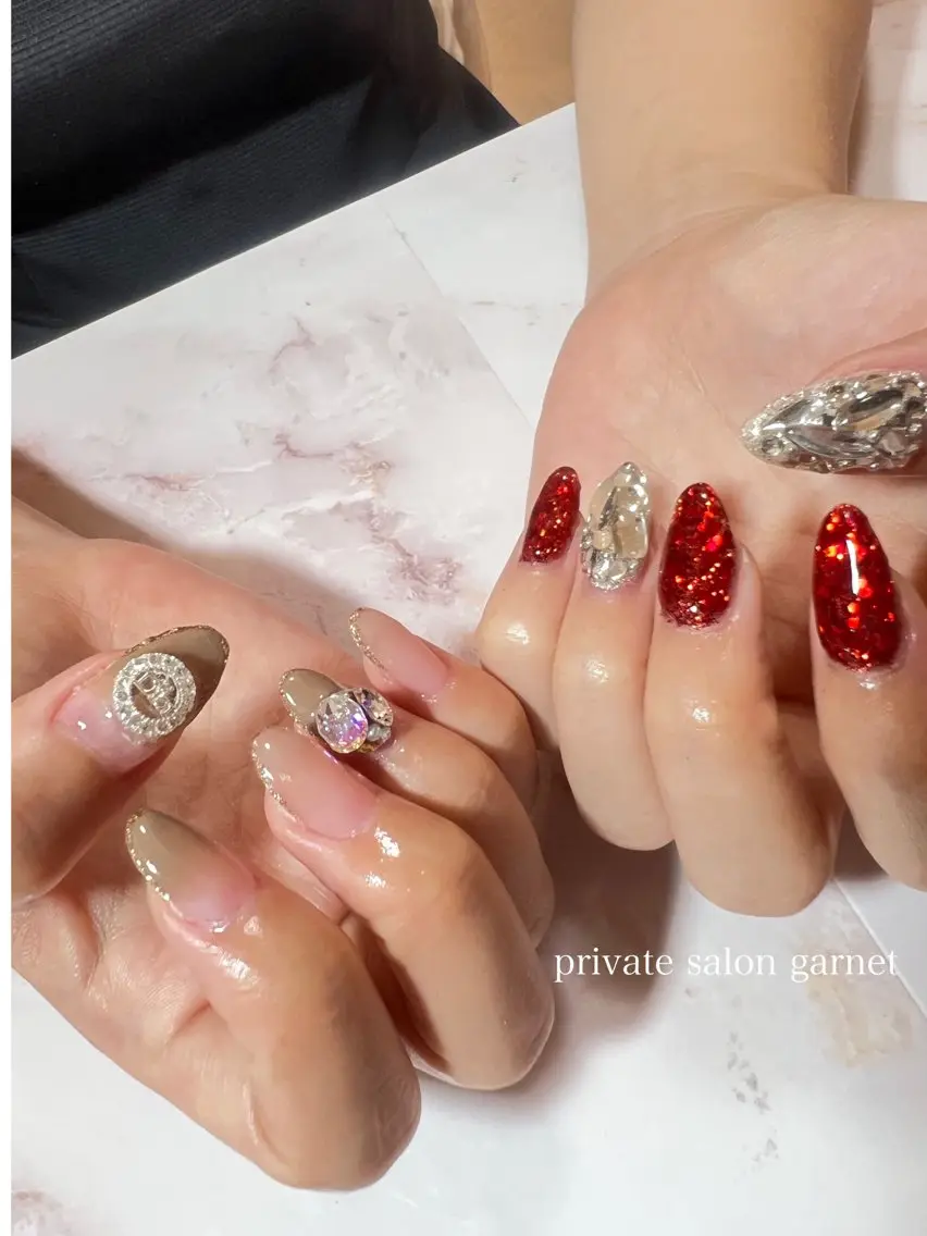 ネイル キラキラネイル Garnet nailのネイルデザイン