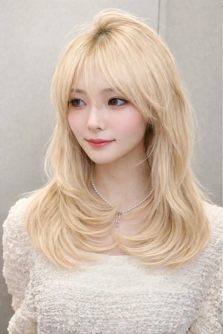 セミロング カラー ヘアカラー 🫧縮毛矯正🫧 髪質改善RIKU🫧のヘアスタイル