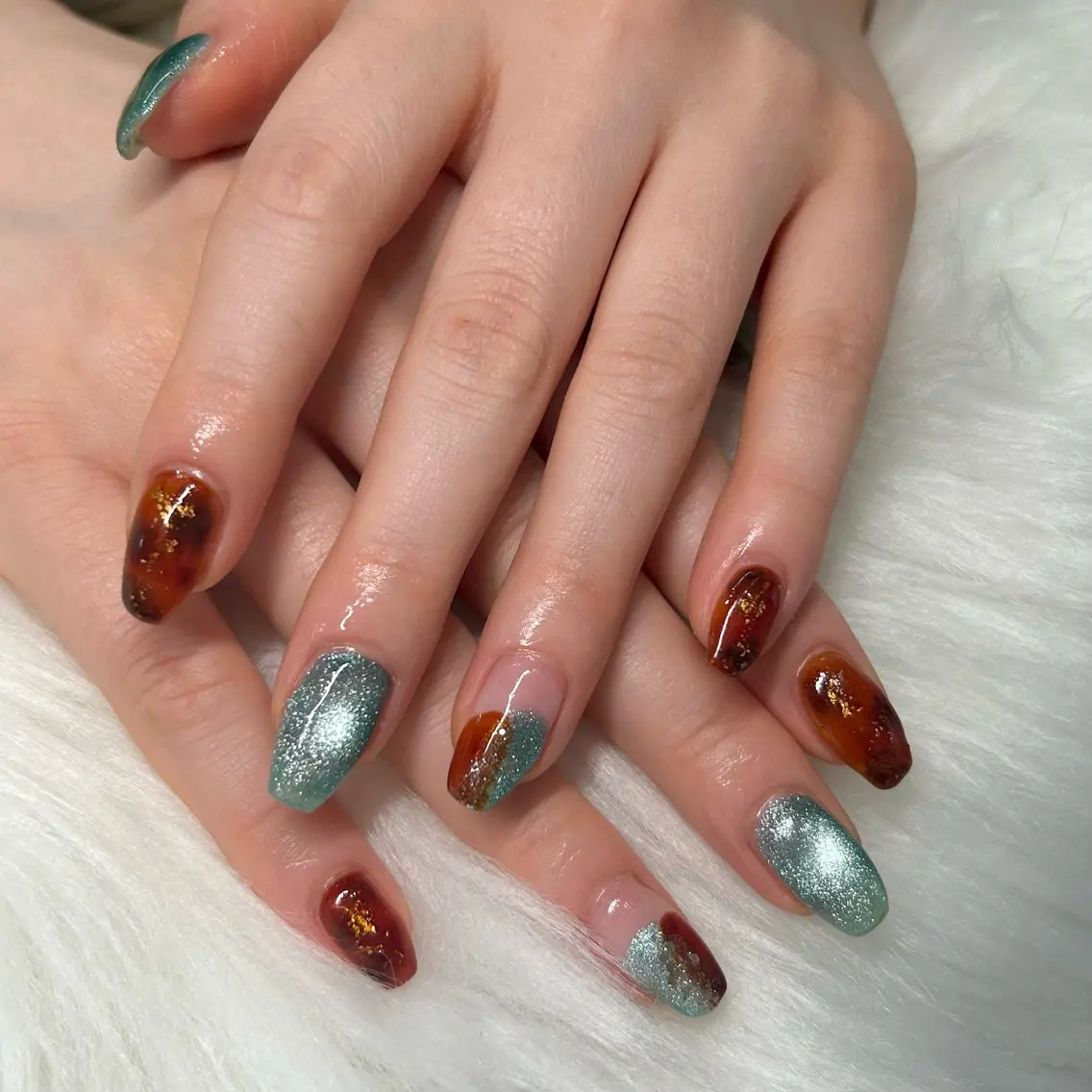 ネイル べっ甲ネイル Lani🌈 usaのネイルデザイン