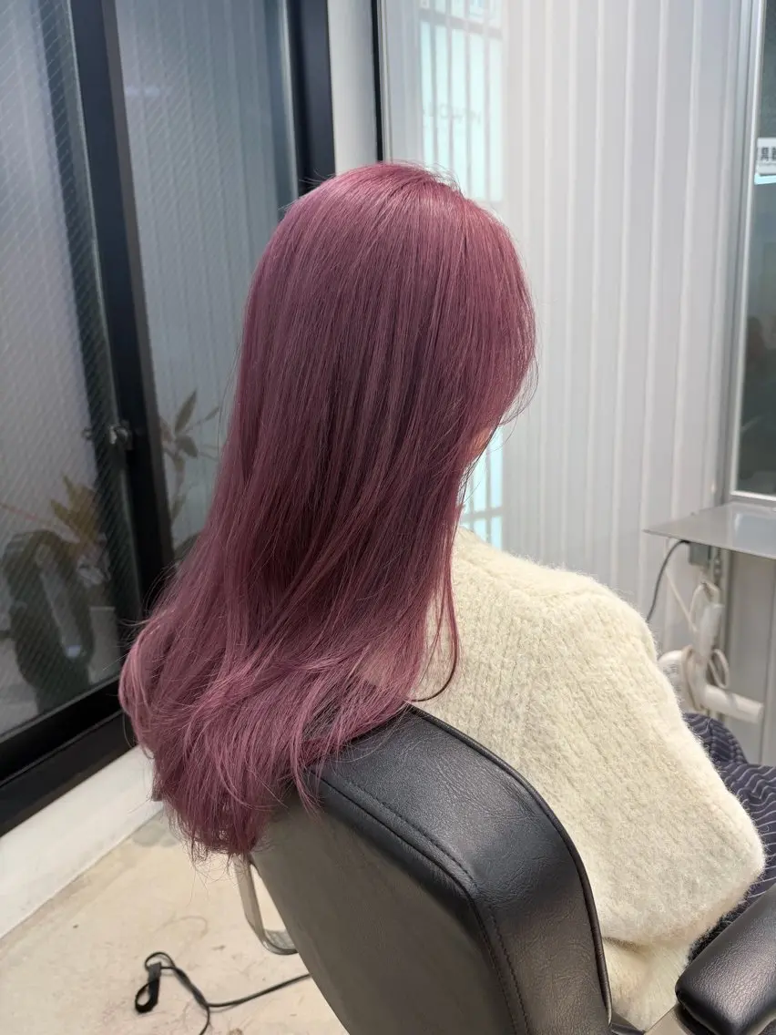 ロング ヘアカラー ブリーチ特化🎖️ピ ンクカラー高橋さやかのヘアスタイル