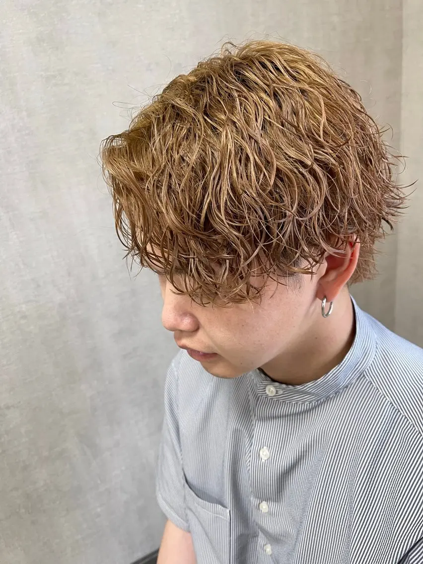 メンズカット+シングルカラーの写真