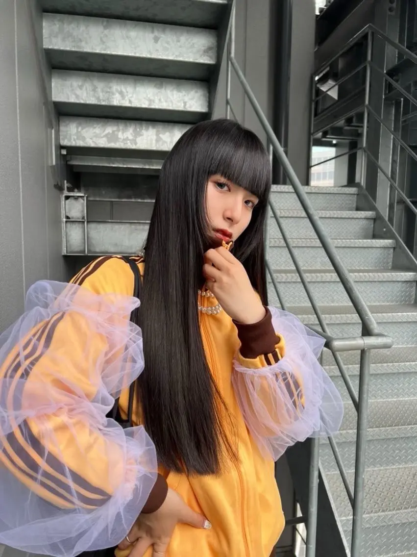 ロング 姫カット カット 縮毛矯正 暖色カラー Ryokaのヘアスタイル