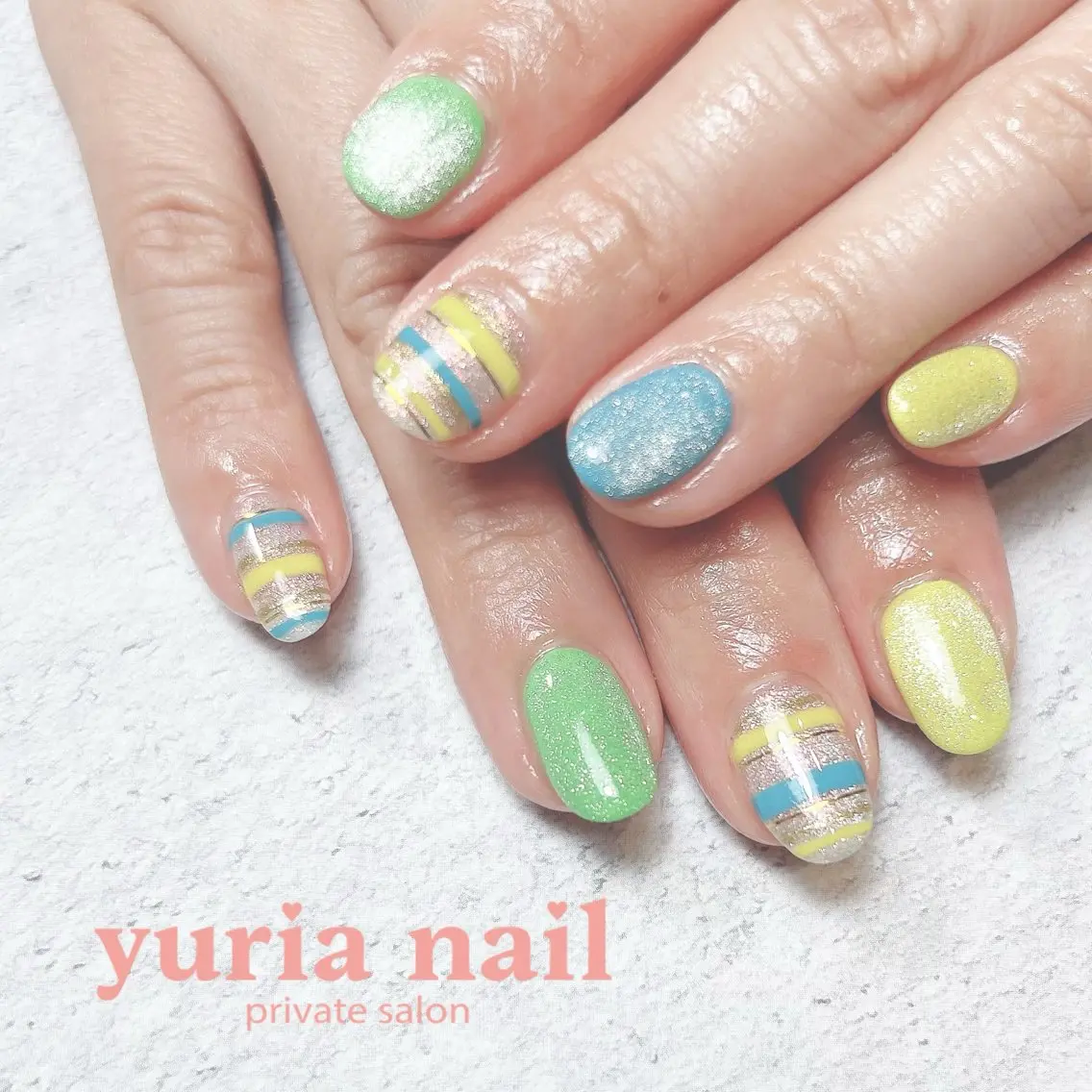 ネイル ジェルネイル キラキラネイル マグネットネイル ハンドネイル 小林 ゆりあのネイルデザイン