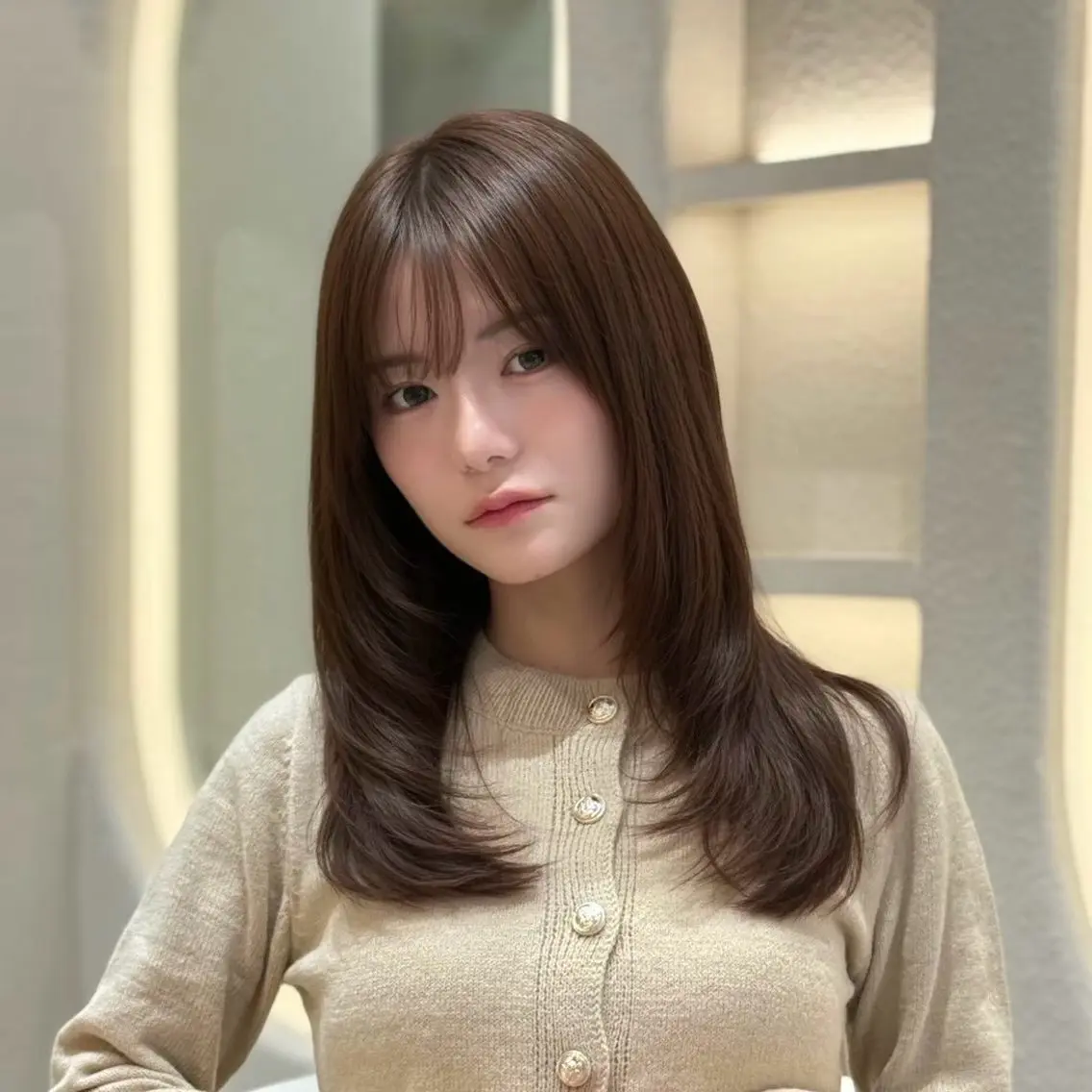 ロング カット ヘアカラー トリートメント 髪質改善🦋韓国ヘア /艶髪カラー/ゆうとのヘアスタイル