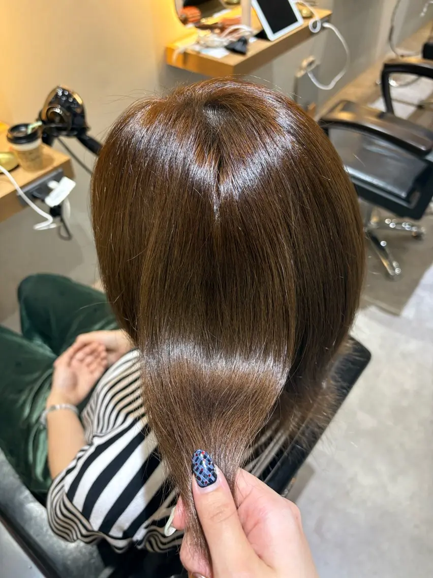 ミディアム ヘアカラー 🌿ボブ/美髪矯正/ 透明感カラー/ルキのヘアスタイル