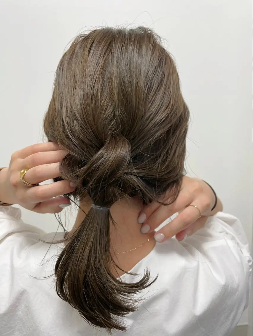 セミロング カラー ヘアアレンジ ショート特化 /天神大名/ハルナのヘアスタイル
