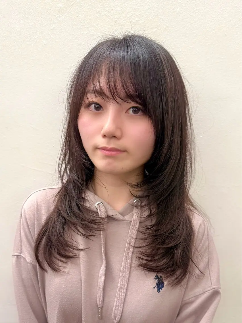 セミロング カット トリートメント 似合わせレイヤー/ ケアパーマ/高倉のヘアスタイル