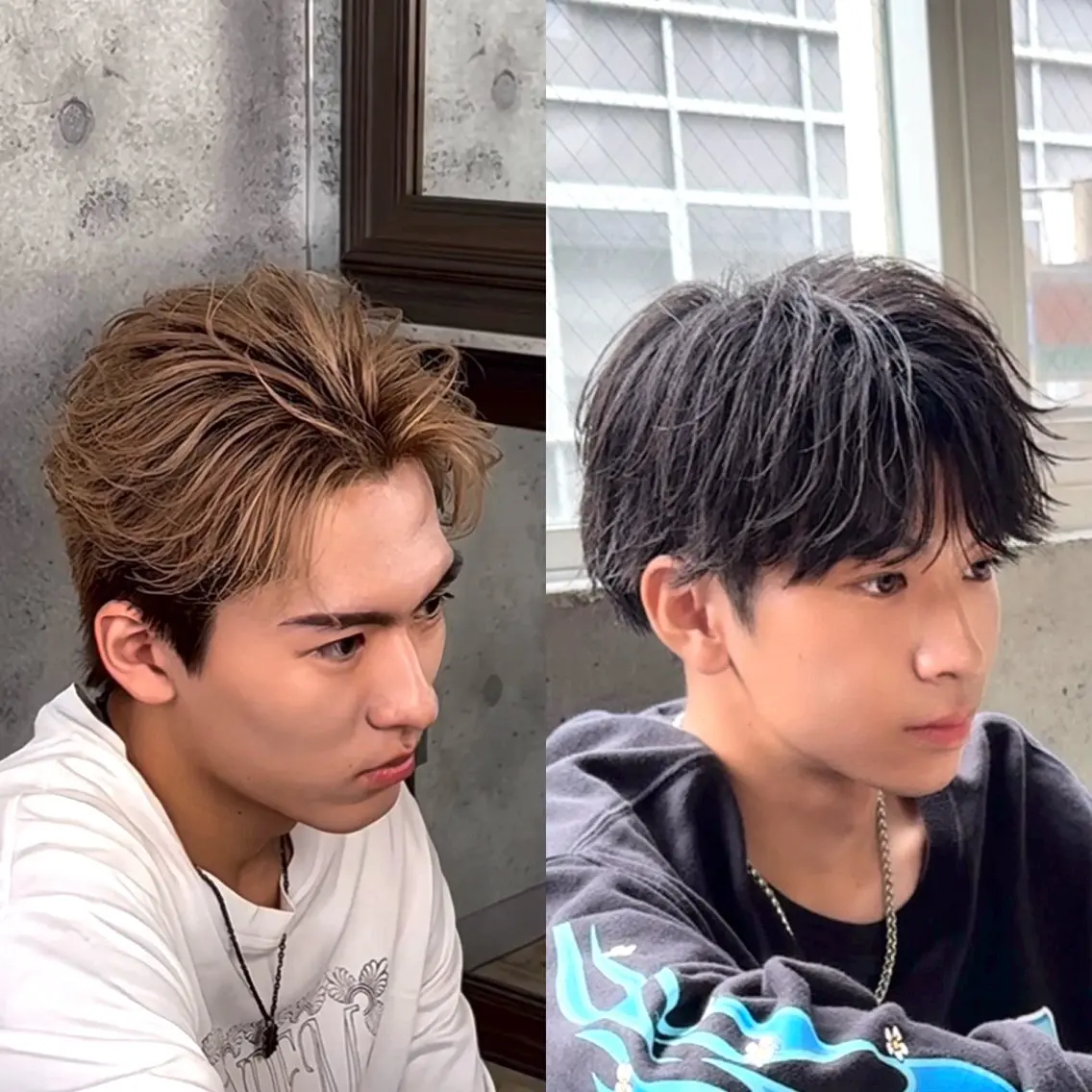 ミディアム メンズ マッシュ カット 港南台短髪特化 フェザーパーマのヘアスタイル