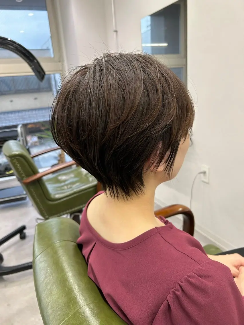 ショート カラー くびれヘア ショートヘア カット ヘアカラー トリートメント SHAFT Ieiriのヘアスタイル