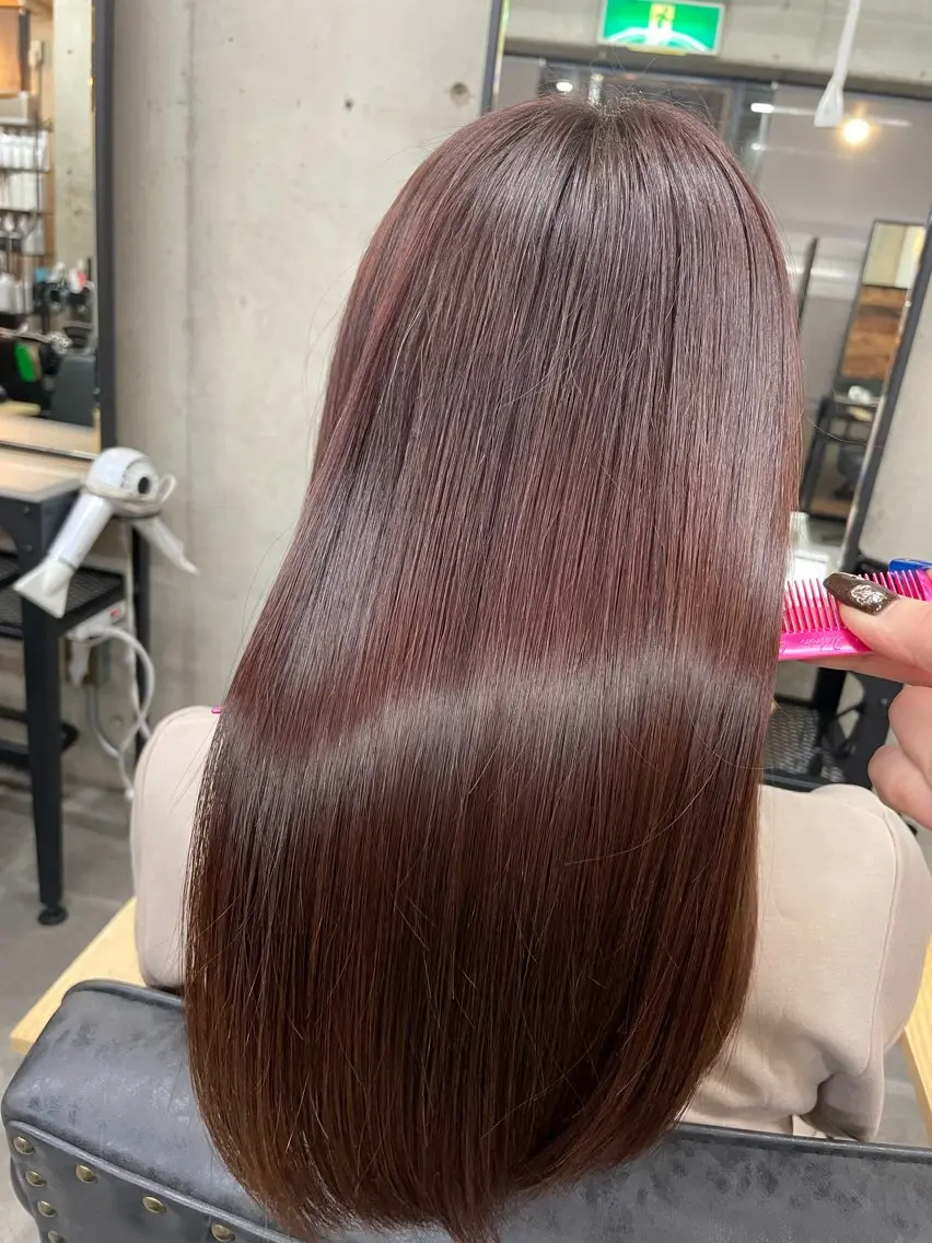 ロング カラー ピンクカラー バイオレットカラー カットモデル募集￤ 髪質改善📛Nanaのヘアスタイル
