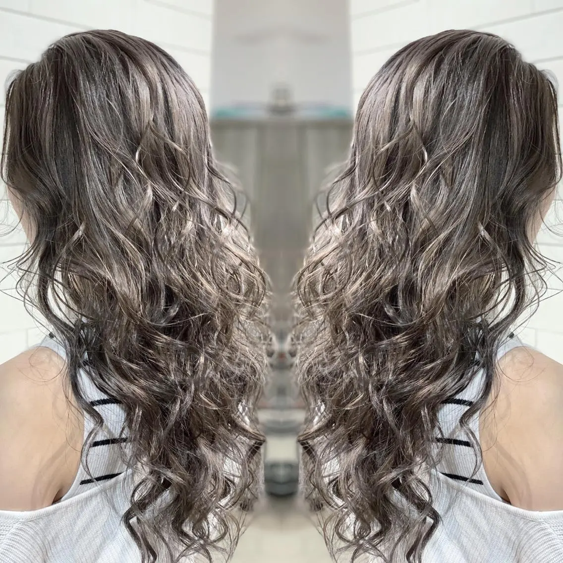 ロング カラー ヘアアレンジ ヘアカラー 髪質改善×ハイトーン 中田啄也のヘアスタイル