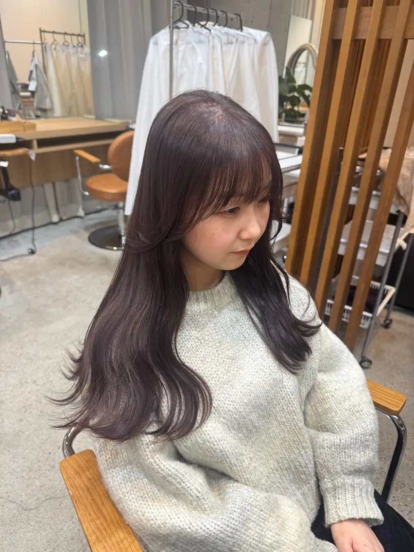 ロング ヘアカラー トリートメント 🧡ボブ/うる艶カラ ー🩵　さくら🌸のヘアスタイル