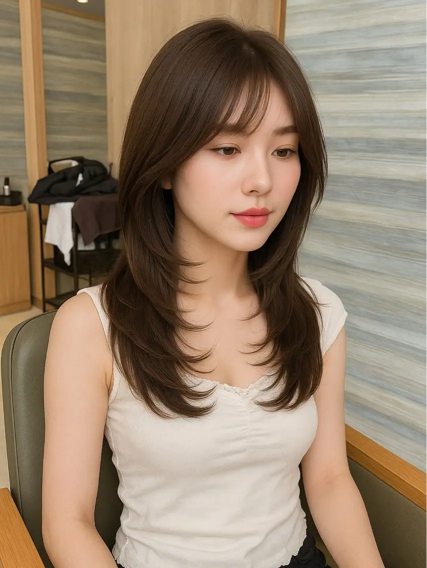 韓国風レイヤーカット➕トリートメント8800円　【ワンホンヘア】の写真