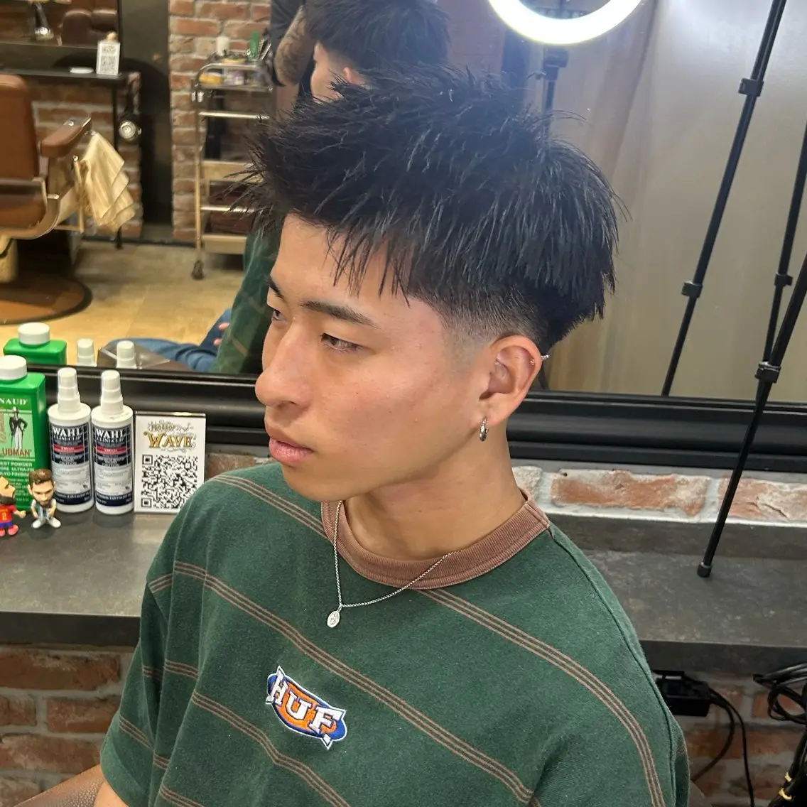 ショート メンズ フェードカット モヒカン カット 💈針金パーマ/ ソフトアフロ💈望愛のヘアスタイル