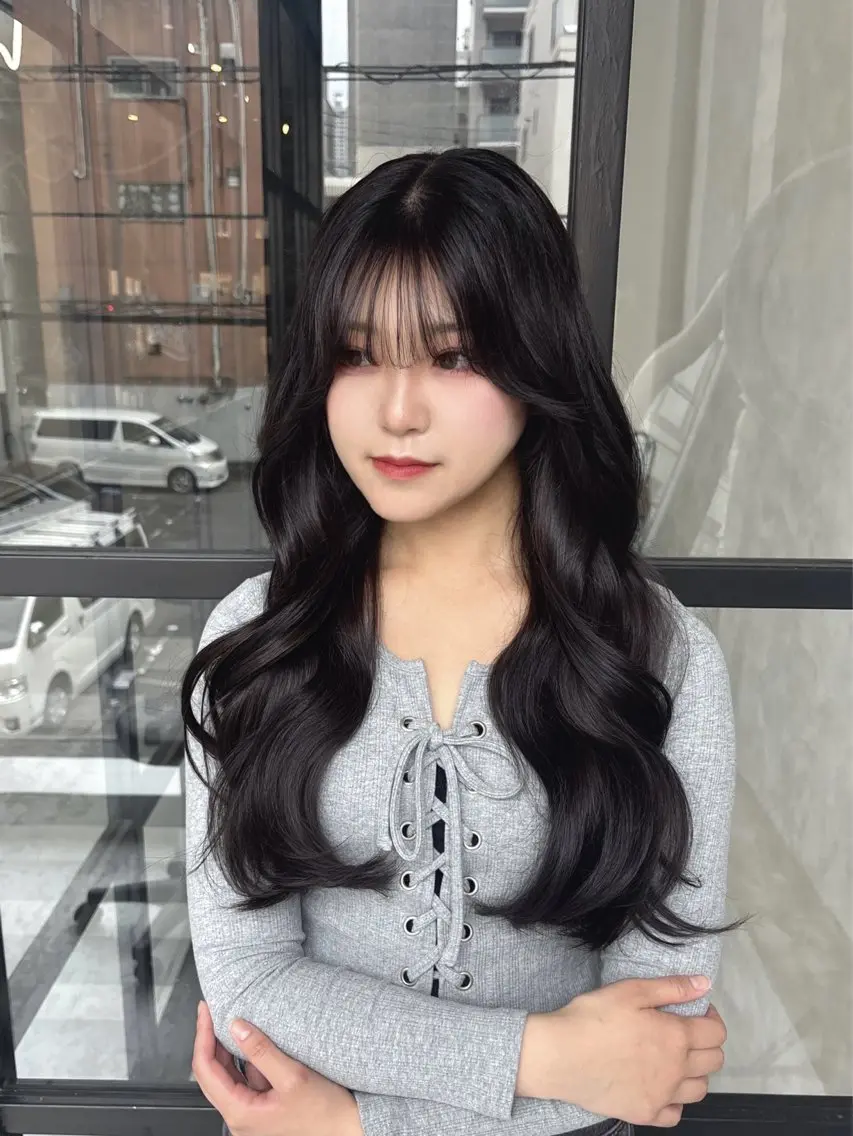 ロング パープルカラー ヘアカラー MaisonHALU さくらのヘアスタイル