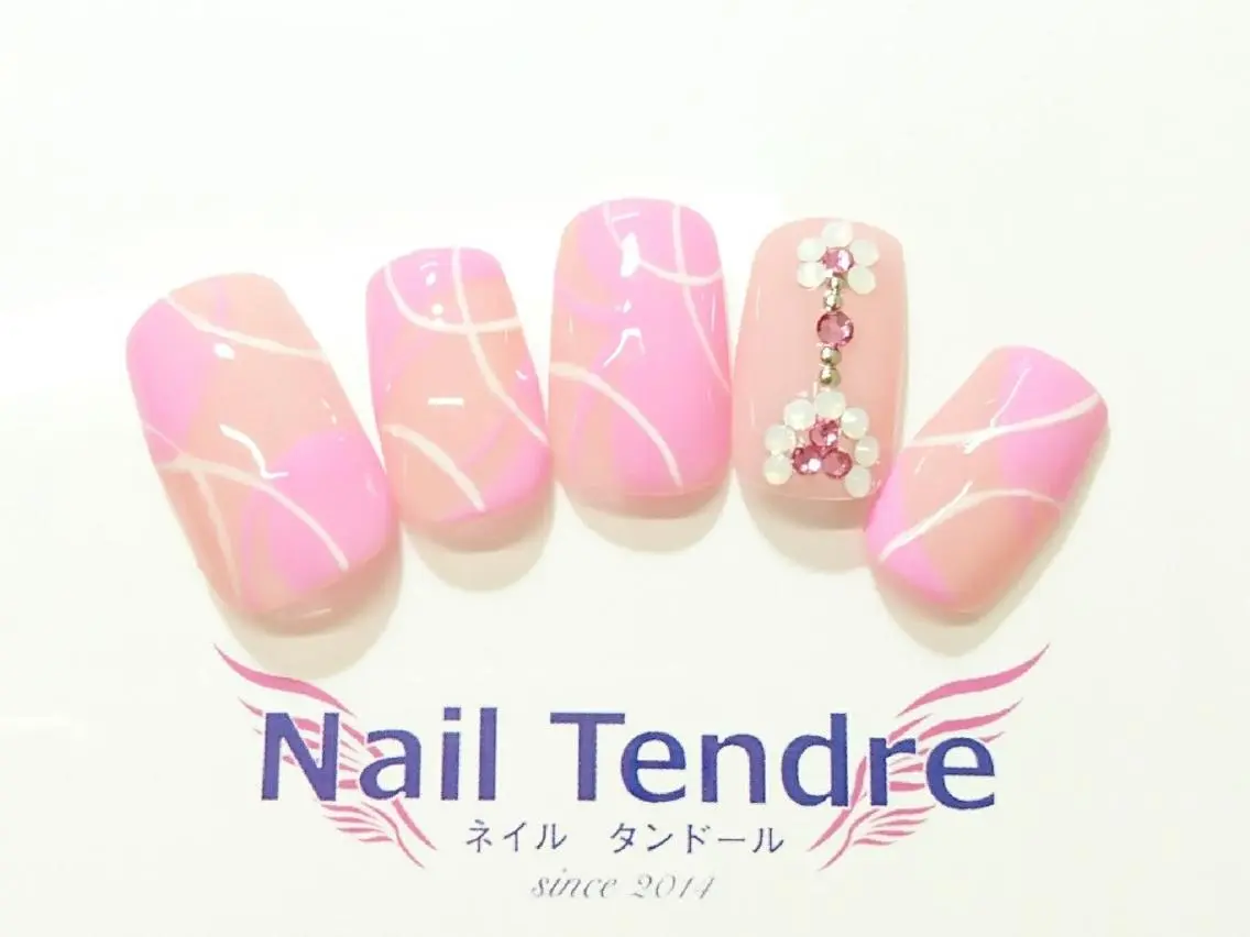 ネイル アートネイル ジェルネイル ソフトジェル ストーンネイル ハンドネイル Nail  Tendreのネイルデザイン