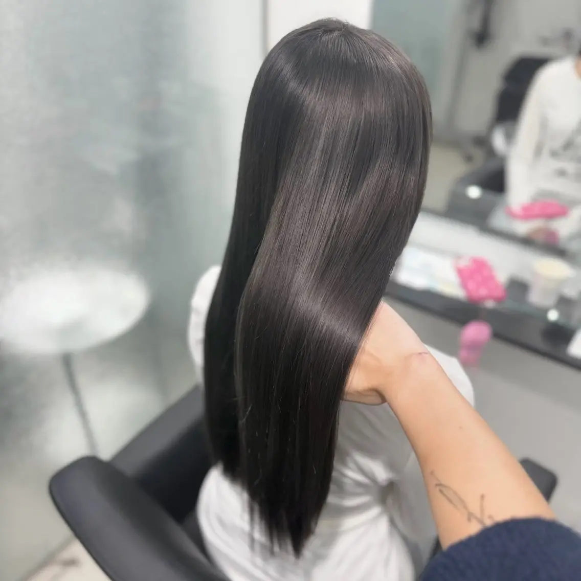 ロング トリートメント ヘアカラー ヘアセット Yuzu️🫧/艶髪 カラー/韓国ヘアのヘアスタイル