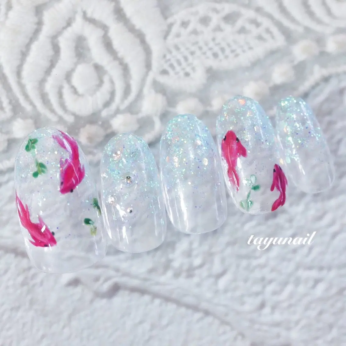 ネイル アートネイル フレンチネイル ジェルネイル ラメ(グリッター) ラメグラデーション ハンドネイル ネイルサロン 【たゆnail】のネイルデザイン