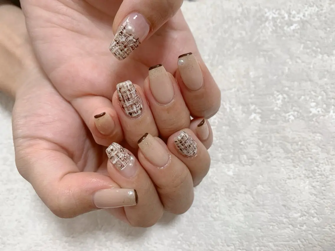 ネイル フレンチネイル ジェルネイル 韓国ネイル メンズネイル パラジェル kiki nail たまプラーザのネイルデザイン