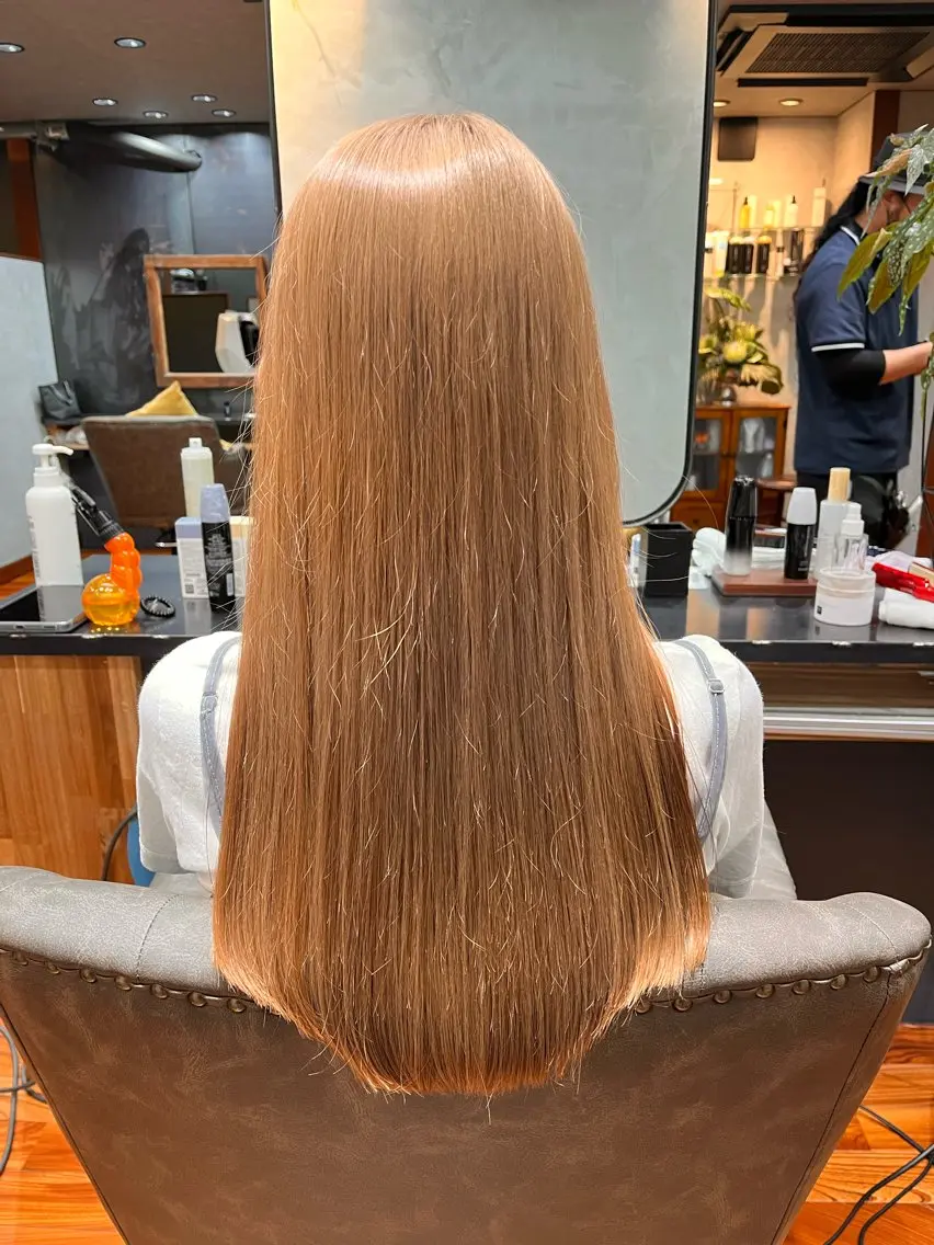 ロング カット 縮毛矯正 トリートメント 木村 ときわのヘアスタイル