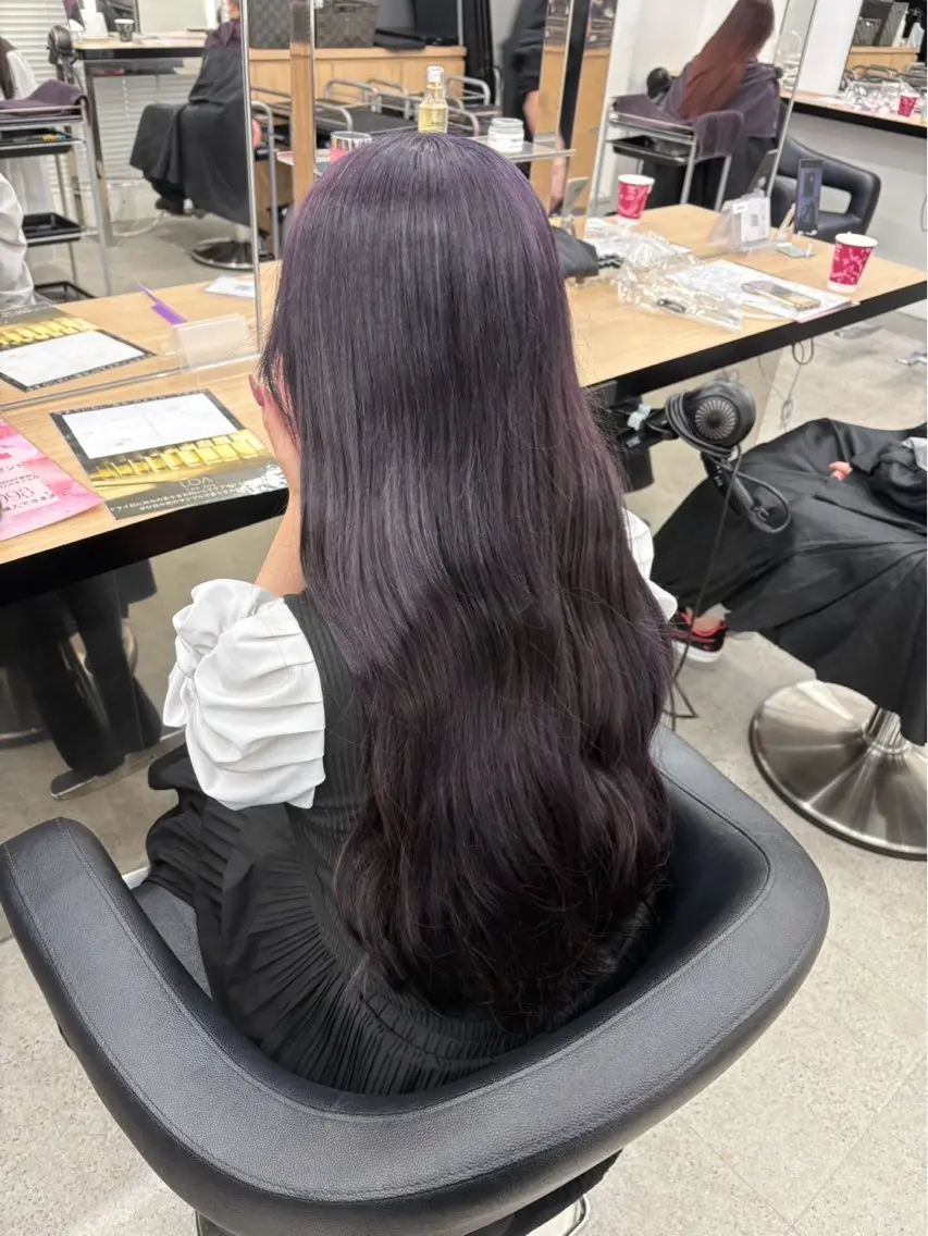 ロング ヘアカラー miku/ラベンダー 透明感カラー🪻❤︎のヘアスタイル