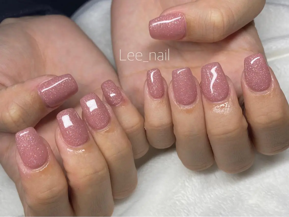 ネイル 長さ出し ワンカラーネイル スカルプネイル ハンドネイル Lee_ nailのネイルデザイン