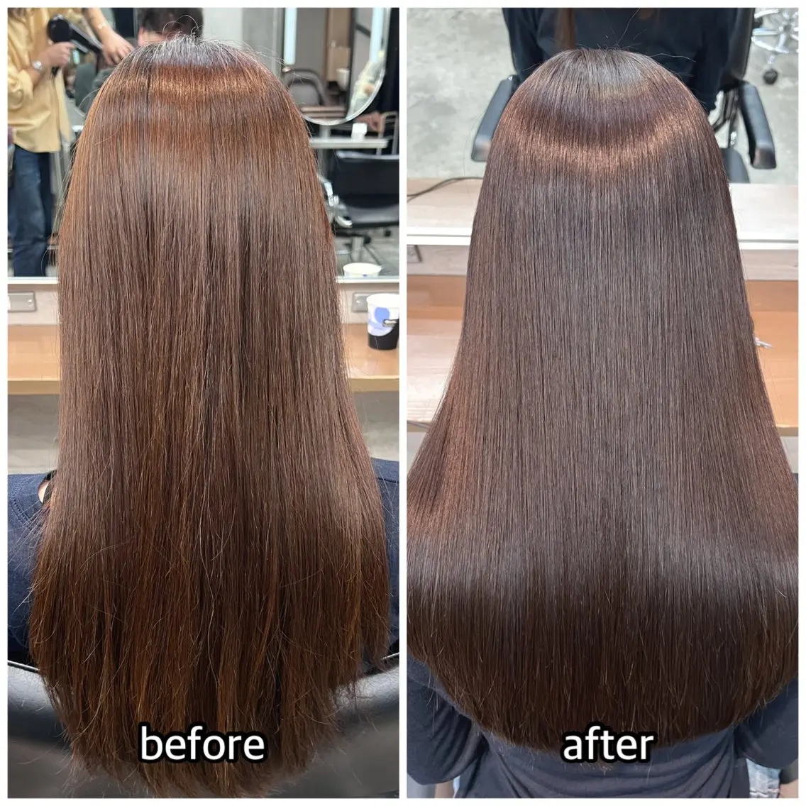 セミロング カラー ブリーチ ブラウンカラー モカブラウン ブリーチなしカラー カット ヘアカラー トリートメント 🎈ムラ直しカラー レイヤー千葉🎈のヘアスタイル