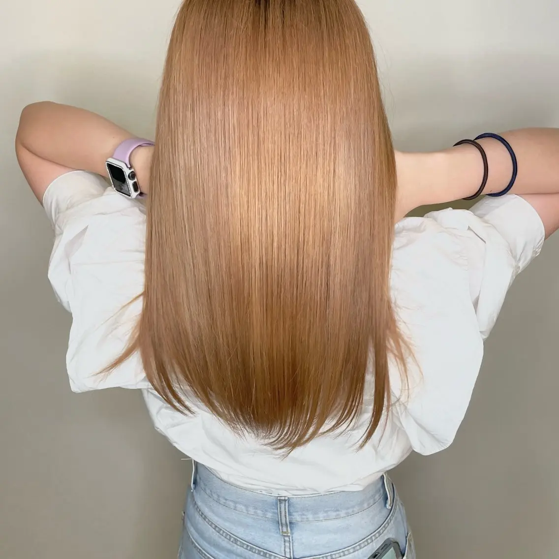 ロング カラー ブリーチ トリートメント 酸熱トリートメント 小島 勤夢のヘアスタイル