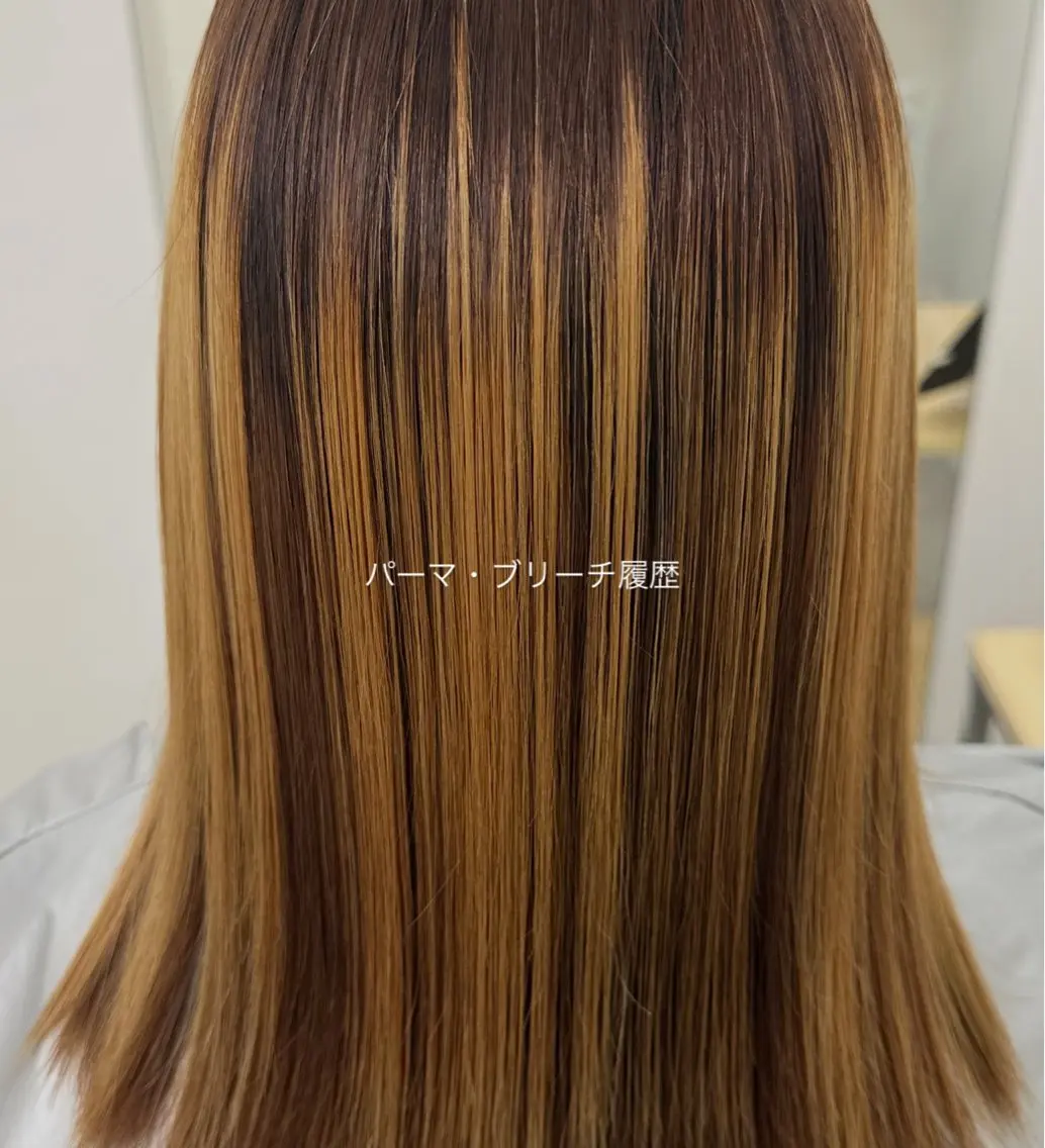 セミロング 縮毛矯正 野水 実栞のヘアスタイル