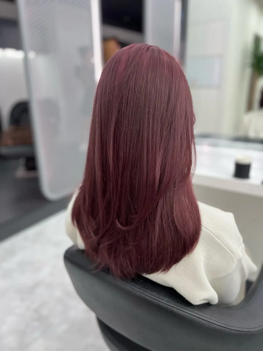 カラー ヘアカラー トリートメント 💖似合わせカラー レイヤー💖縮毛矯正のヘアスタイル